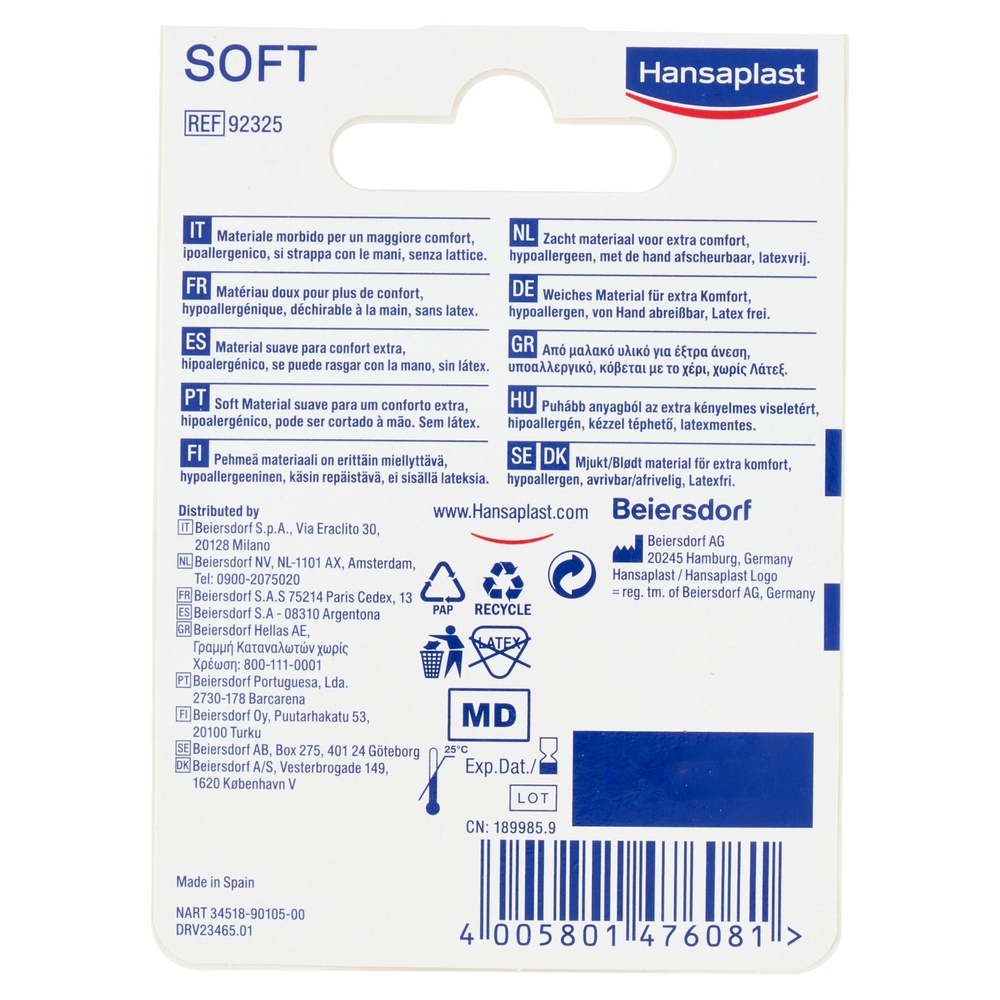 Hansaplast Med+ Soft 5 m 2,5 cm